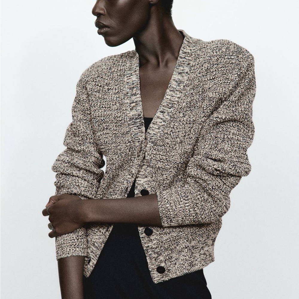 H&M cardigan with shoulder pads, XS, NWT